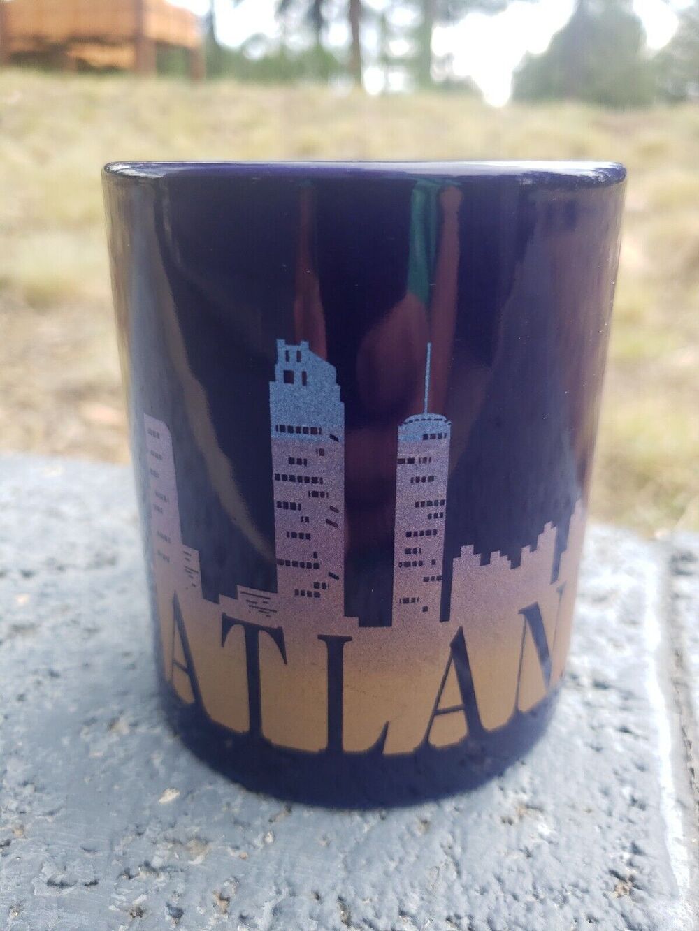 Atlanta Georgia USA Coffee Tea Mug Cup Cityscape Blue Gold with Handle Skyline